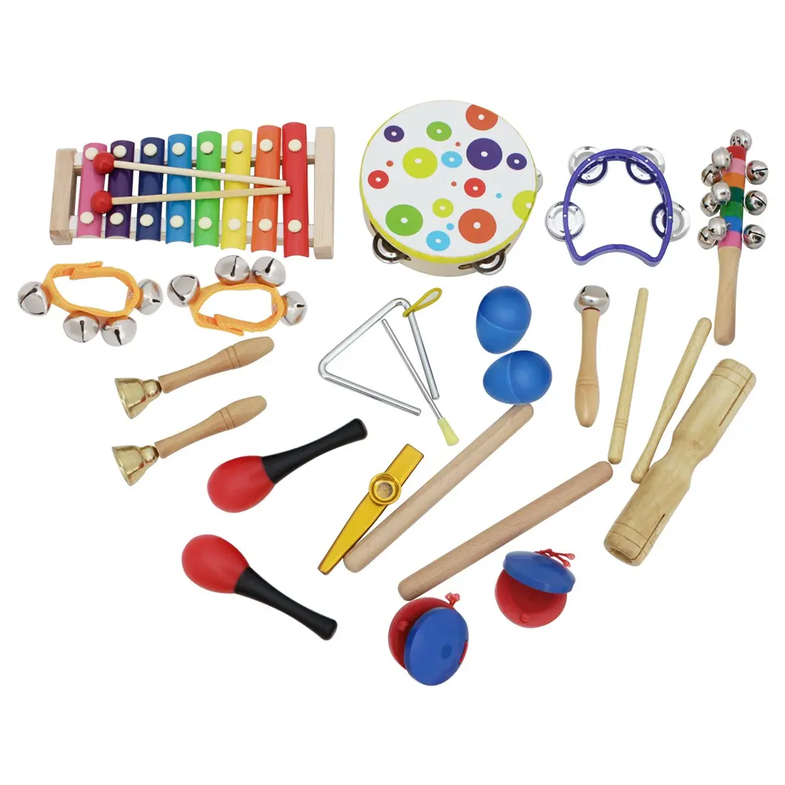 Orff percussion instrument kit   xylophone  tambourine for kids early‑childhood music education