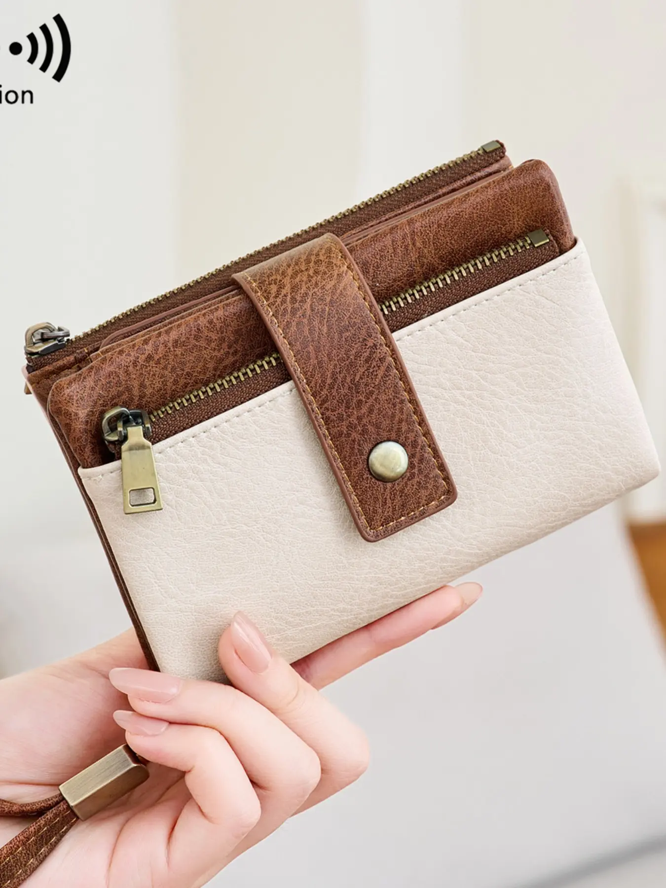 Rfid Anti-Theft Multi-Function Three-Fold Short Wallet, Vintage Large Capacity Coin Purse, Holds Multiple Cards, Unisex Gift