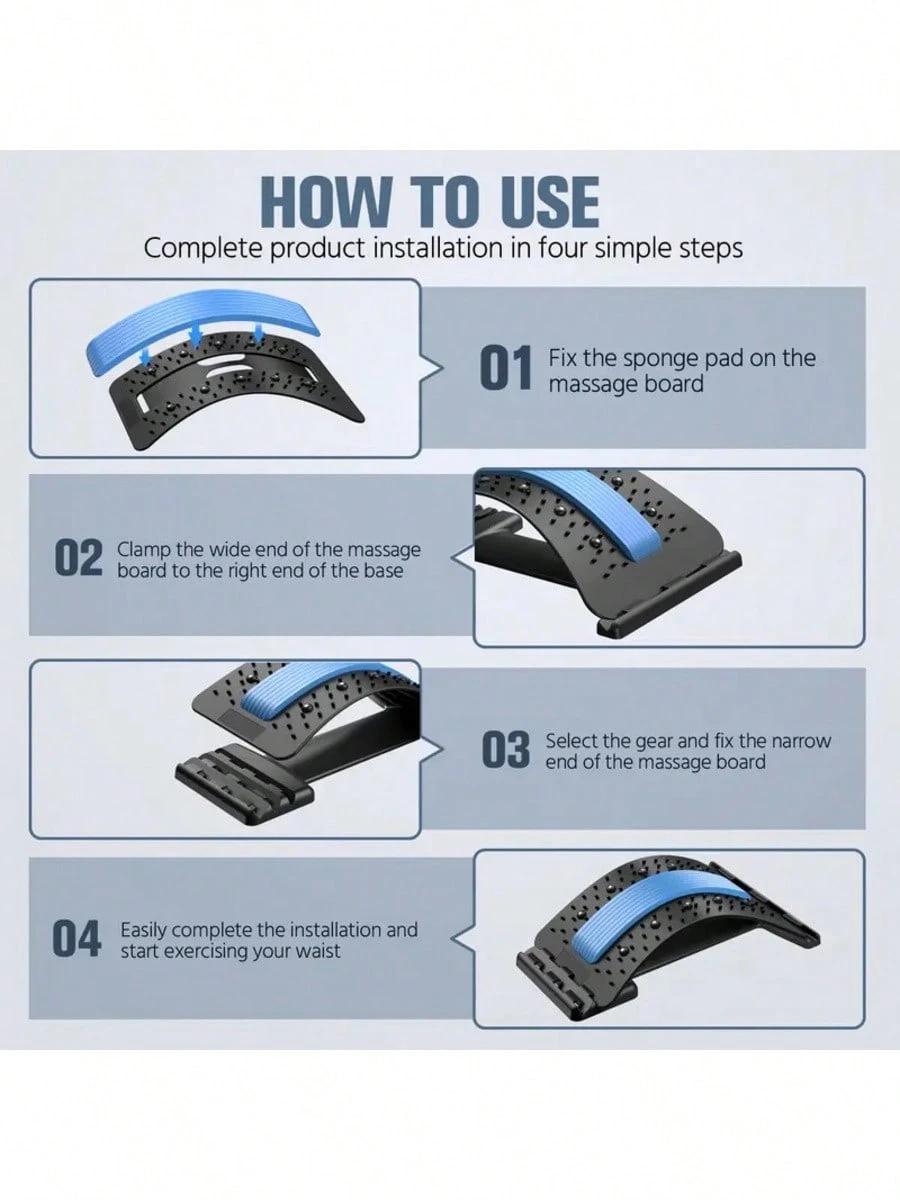 Ergonomic Multi-Level Adjustable Back Stretcher – Relieves Tight, Aching Back Muscles Preciselypain relief device