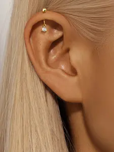 1pc 925 Sterling Silver Flat Back Earrings Stud Threadless Nose Rings Tragus Labret Cartilage Lip Medusa Conch Body Piercing Jewelry Hypoallergenic for Women Men