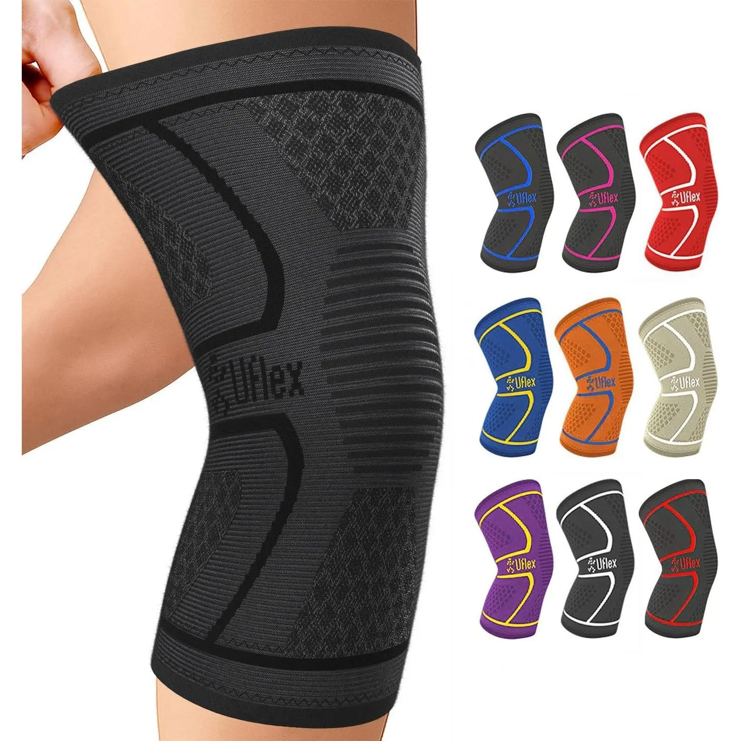 Knee Brace Compression Sleeve for Men Women, Support for Arthritis Joint Pain Relief, Workout, Swelling, Sports, Circulation, Running, ACL & Meniscus Tear Recovery Support