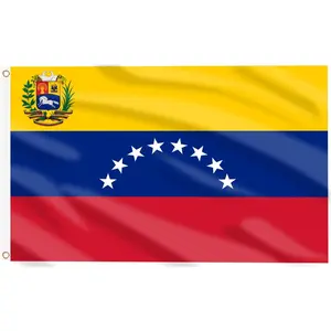 Venezuela 8-Star National Flag 2x3ft / 3x5ft - Durable Premium Polyester Banner with Official Coat of Arms, Perfect for Patriotic Events, Home Decor, Outdoor Yard, Garden & Party Celebrations