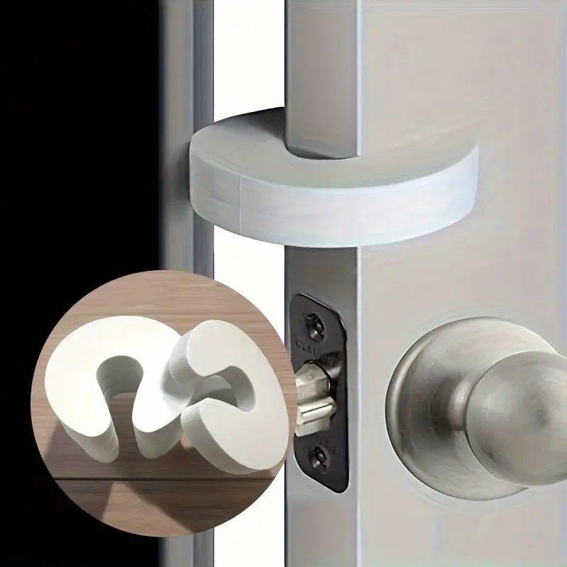 Set of 4 Durable Door Stoppers, Anti-Slip Protection, Prevents Door Slamming, Ideal for Home, Office, Hotel, Commercial Use, Includes Installation