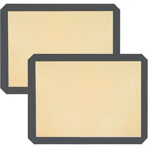 Silicon Baking Mats, 16.5"x11.6" 2-Pack Reusable Silicon Baking Mat Sheet, Baking Sheets Non-Stick, Food Safe Baking Mats Can Be Used For Baking Cookies, Bread, Pizzas