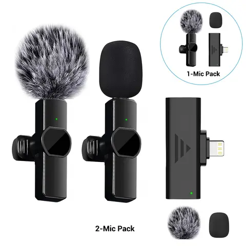 Wireless Lapel Microphone, Portable Clip-On PC Mic for Lectures & Interviews, Ideal for Audio Recording & Broadcasting