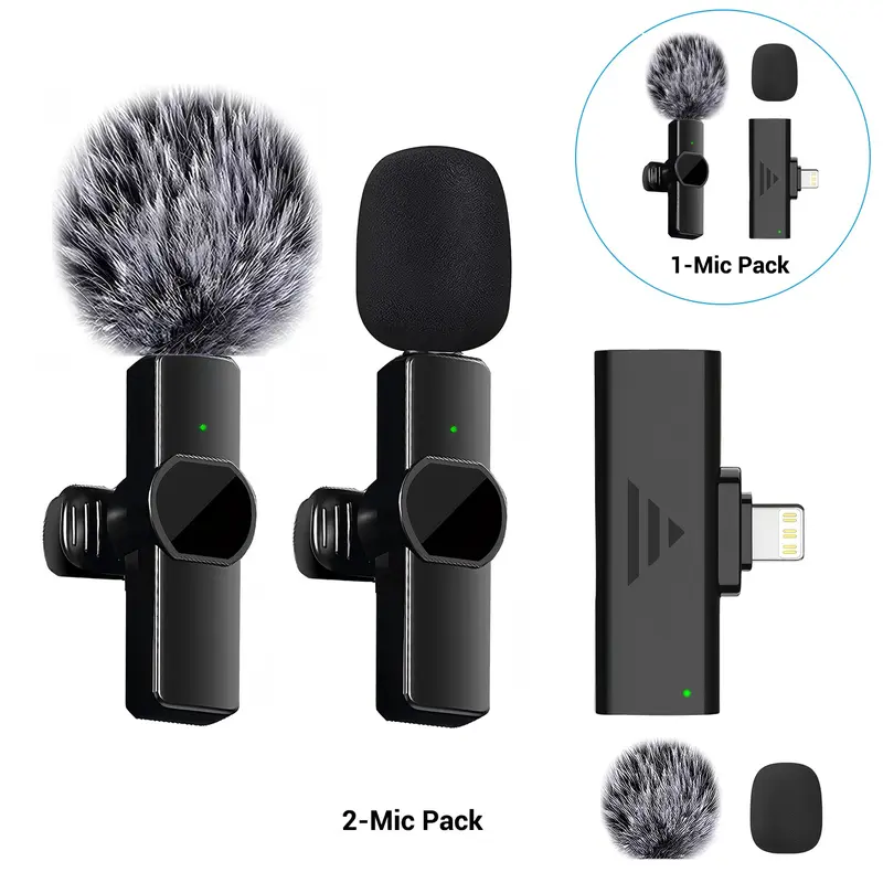 Wireless Lapel Microphone, Portable Clip-On PC Mic for Lectures & Interviews, Ideal for Audio Recording & Broadcasting