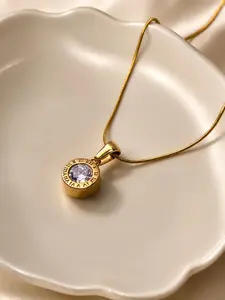 Waterproof Roman Numeral Necklace, Sparkling Cz Pendant, Elegant Minimalist Luxury Jewelry for Women, All Seasons Wear