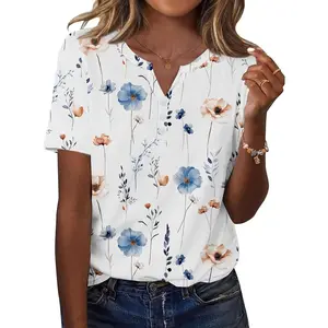 Womens Summer Tops Casual Short Sleeve V Neck Shirts Business Dressy Work Blouses