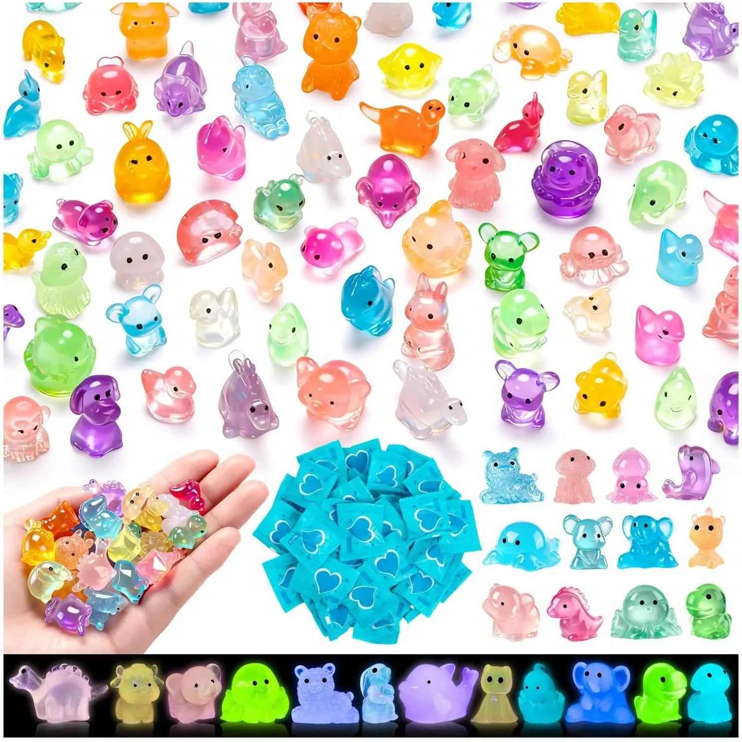 100 count Mini   Blind Bags Mini Glow in The Dark   for DIY Ornaments,  Landscape Decor, Fairy Garden Decor, Dollhouse Accessories ﻿