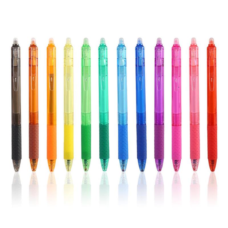 12 Colors Erasable Neutral Pen, 1/4 Sets 0.7mm Erasable Color Pen, Smooth Writing Pen for Homework Painting Diary Teachers Students Offices