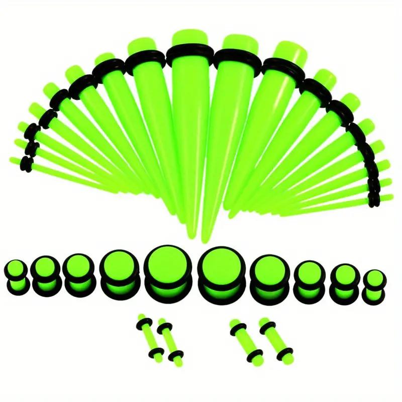 126Pcs Acrylic Taper Ear Stretching Kit, 14G-00G Ear Gauges Stretching Set with O-Rings, Hypoallergenic Ear Tapers for Piercing Stretching for Women Men