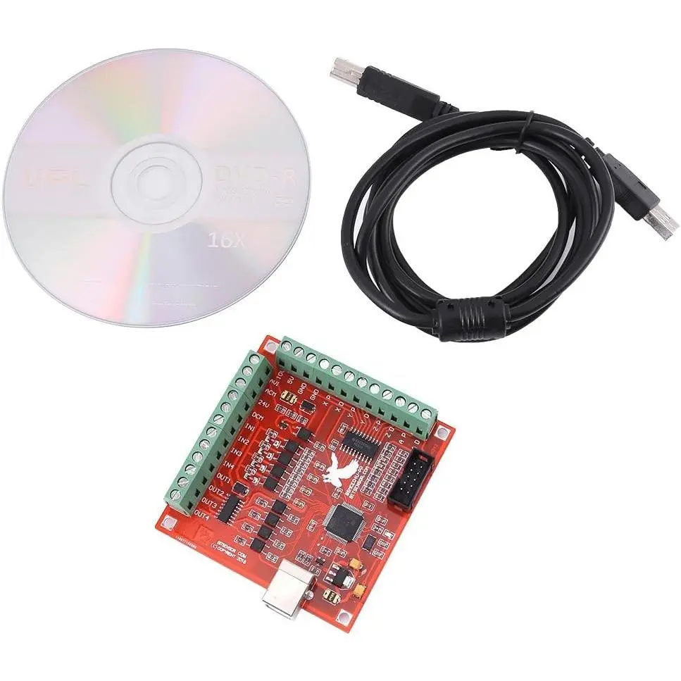 USB 4-Axis Linkage Stepper Motor Motion Control Card, 100Khz Controller Board for CNC Engraving