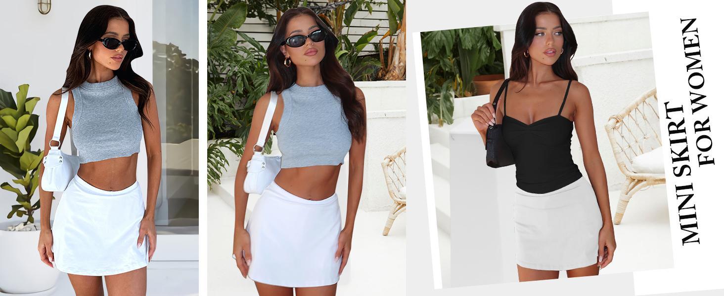 Imily Bela Women's Mini Skirt Sexy High Waist Split Hem Stretch Fitted Pencil Bodycon Skirts Imily Bela Women's Mini Skirt Sexy High Waist Split Hem Stretch Fitted Pencil Bodycon Skirts