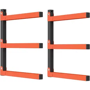 Wall Mount Heavy Duty Lumber Rack, Lumber Storage Rack for Garage, Overhead Wood Storage Rack for Woodworking Shop(1 Pair)