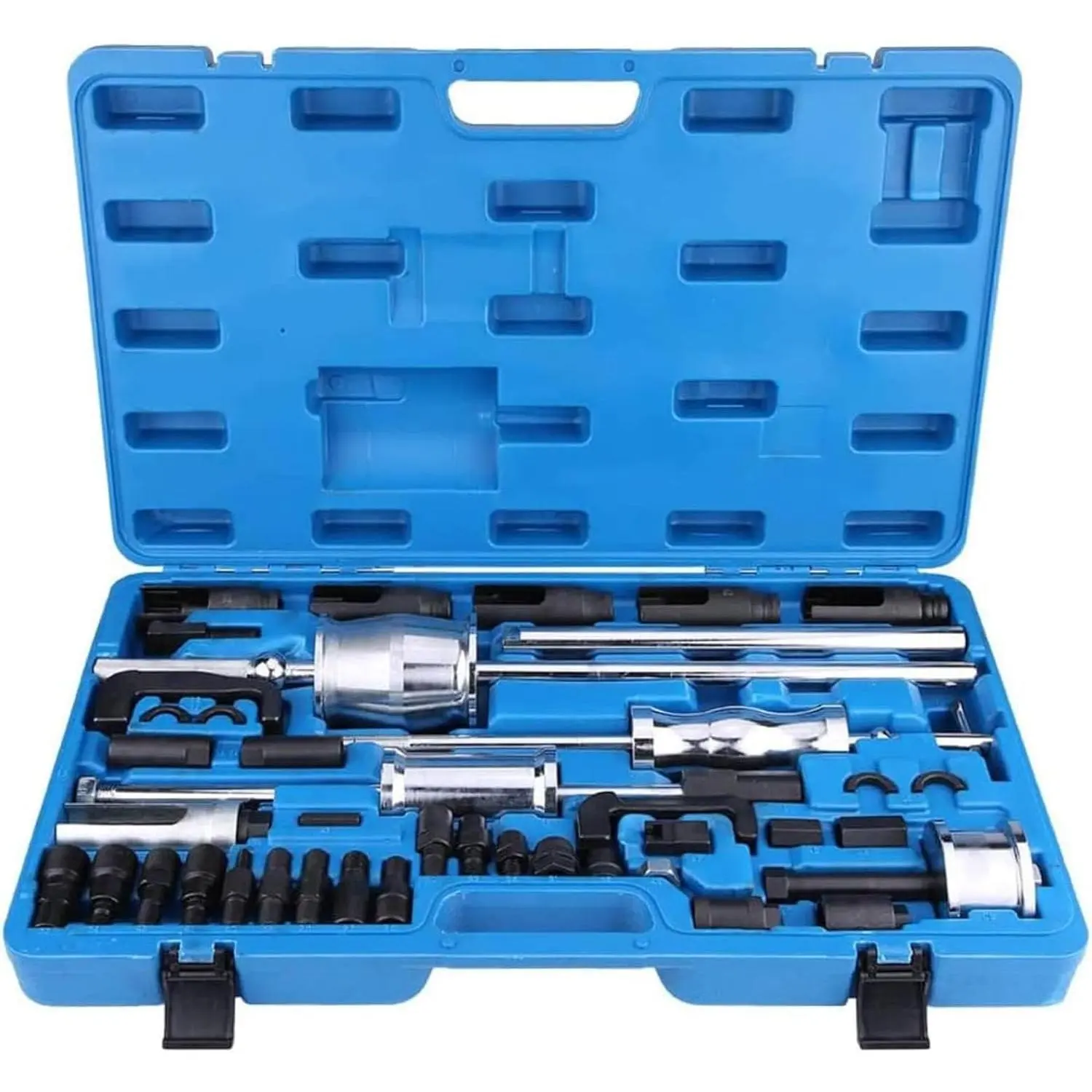 40Pcs Common Rail Diesel Injector Extractor Puller Set Injection Tool Kit,Slide Hammer Puller Adaptor Injector Puller Set