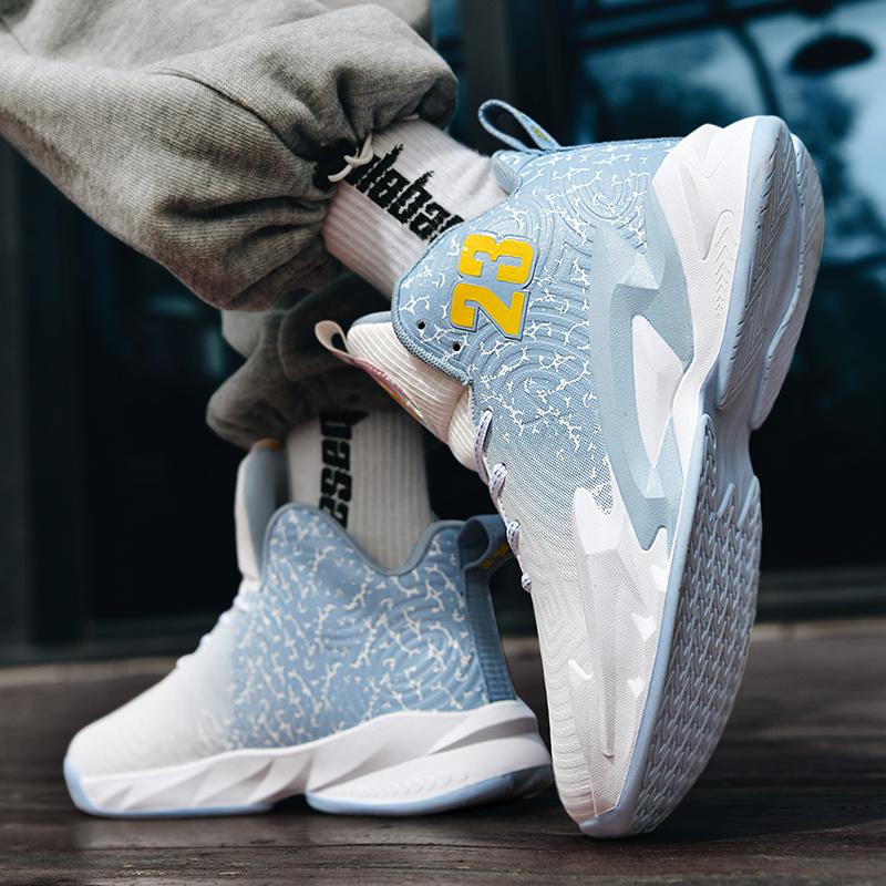 UYCEKK Men'S Gradient Color Basketball Shoes - Breathable Low-Top Sneakers with Shock Absorption, Durable Rubber Sole & Fabric Lining for Training, Running, Outdoor Sports, Basketball Gear, Athletic Footwear, Sleek Sports Design, Cushioned Support