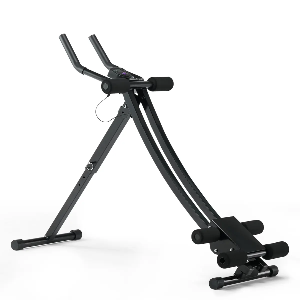 Unisex Ab Workout Machine with Adjustable Iron Frame, Ergonomic Dual Curved Sliding Track for Greater Training Intensity, 440lb Capacity, Counter Display for Home Gym Abs Training, Core Training
