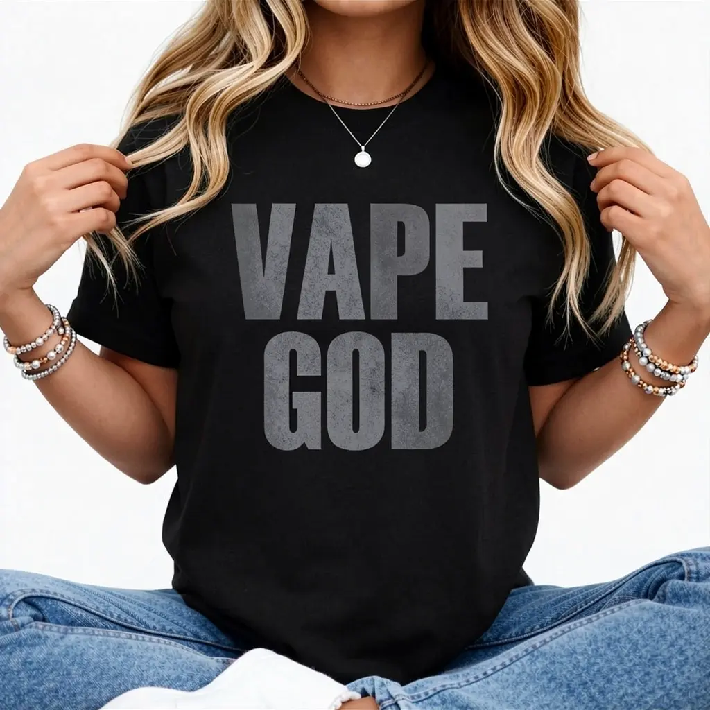 Vape God Dank Meme Funny Vape Nation Novelty T-Shirt T-Shirt Pure Cotton Graphic Tees Menswear Top: Gifts for Men & Women