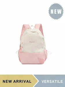 Two-tone Colorblock Casual Backpack for Teen Girls Students, Lightweight Large Capacity School Bookbag with Side Pockets, Stylish Daypack for Hiking Trekking Travel Commute Daily Use, Adjustable Shoulder Straps, Multiple Colors Available