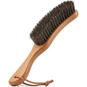 Sourdough Bread Proofing Basket Cleaning Brush,  Horse Hair Flour Brush with  Beech  Handle, Professional Bench Brush for Baking, Banneton, Pastry Cloth & Countertop Cleaning
