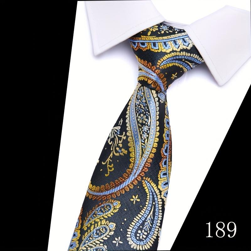 Classic 5-Piece Woven Necktie Set for Male Adults, Patterned Formal Fashion Accessories with Cufflinks and Tie Clip
