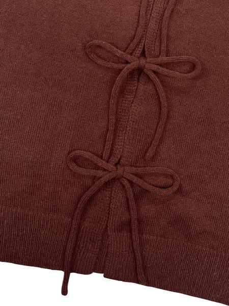 Women's Loose-Fit Shoulder Strap Sweater Cardigan, Solid Butterfly Knot Design, Casual Long Sleeve V Neck Knitwear for Spring & Fall