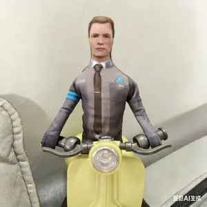 28cm Anime Detroit Become Human Connor Cosplay Plush Doll Stuffed Toy Abstract Skeleton Movable Figure Room Decor Gifts