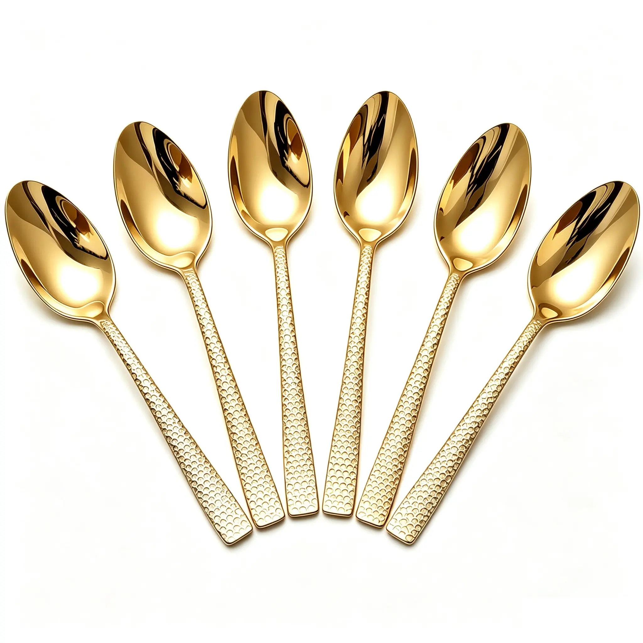 Set of 6 Silver Color Spoons, 8-Inch Stainless Steel Dining Spoons, Dishwasher Safe, Home Kitchen Restaurant Use