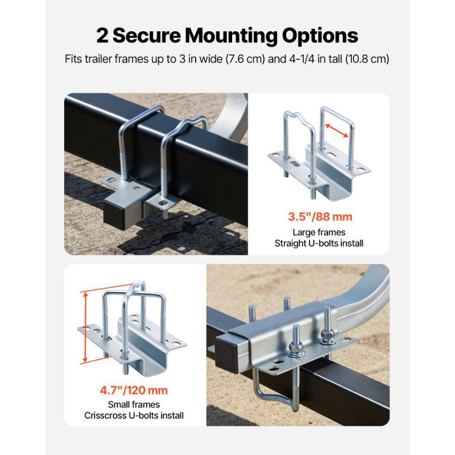VEVOR Boat Trailer Guides, 18.5 in/20.5 in Height Adjustable Trailers Guide, 2PCS Thickened High-Duty Steel Trailer Guide-Ons with Smooth Roller Guidance, for V-Hull Boats, Small to Mid-Size Boats