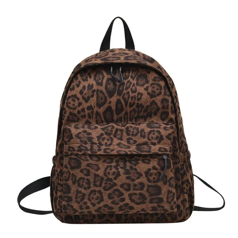 Leopard Print Backpack, Dual Shoulder Bag, School Bag, Travel Bag, Stylish and Durable, Perfect for Daily Use and Adventures