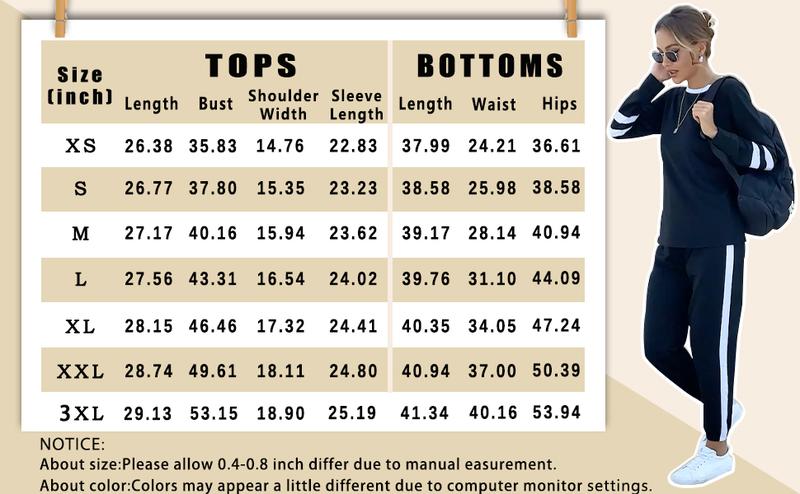 WIHOLL Sweatsuit for Women 2 Piece Outfits for Womens Crewneck Sweatshirts Pullover |(Size Up 1-2 for Oversized Look)