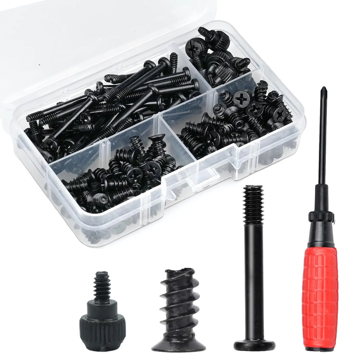 Black 160 count Carbon Steel  Screws,PC Screws | Black Carbon Steel 160 count Desktop PC Fan Screws, Screws  Kit,Case Fan Screws,PC Case Fan Installation