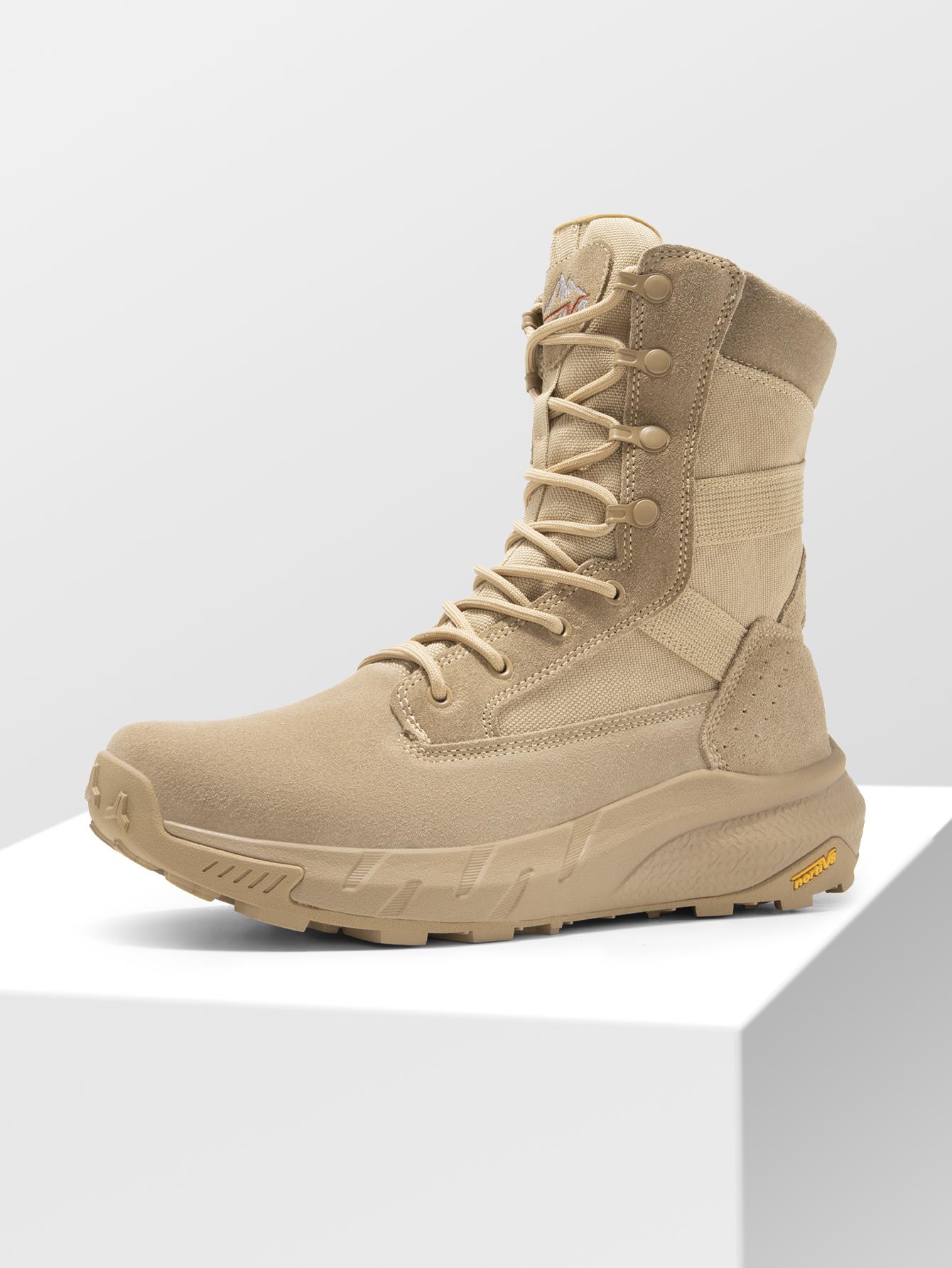 NORTIV 8 High-Top Side Zip Military Security Boots Black Footwear Closed Boy Patrol Shoes Worker