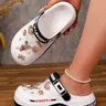 Summer Fashion Women's Cartoon Cut‑Out EVA Sandals, Slippers Sandals, Comfortable Lightweight, Outdoor Activity Shoes, Indoor Outdoor Footwear, Breathable Letter Design, Beach Footwear