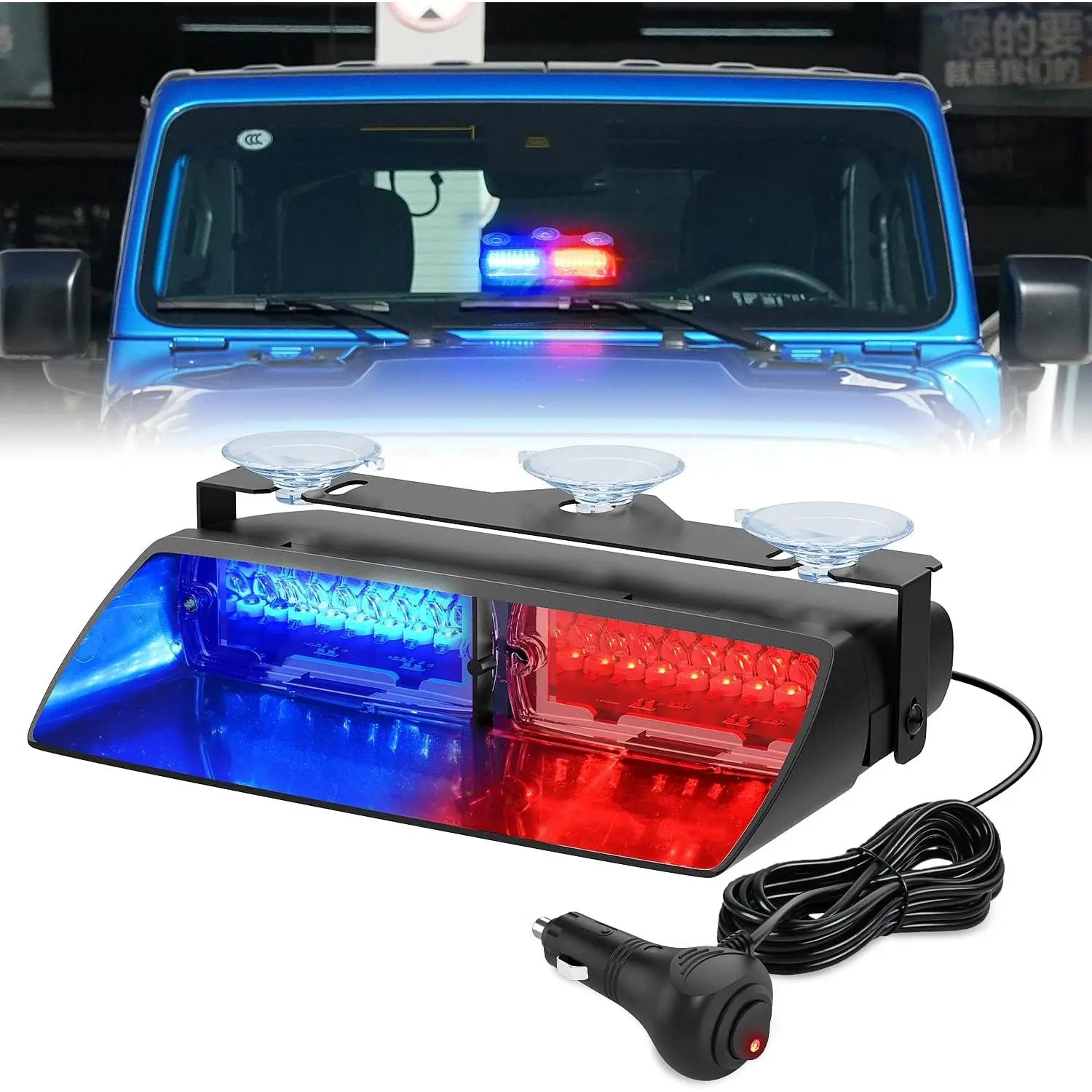 Nilight Strobe Lights, Windshield Hazard Safety Flash Lights with Suction Cups, Super Bright LED Strobe Lights for Firefighters Vehicle Truck