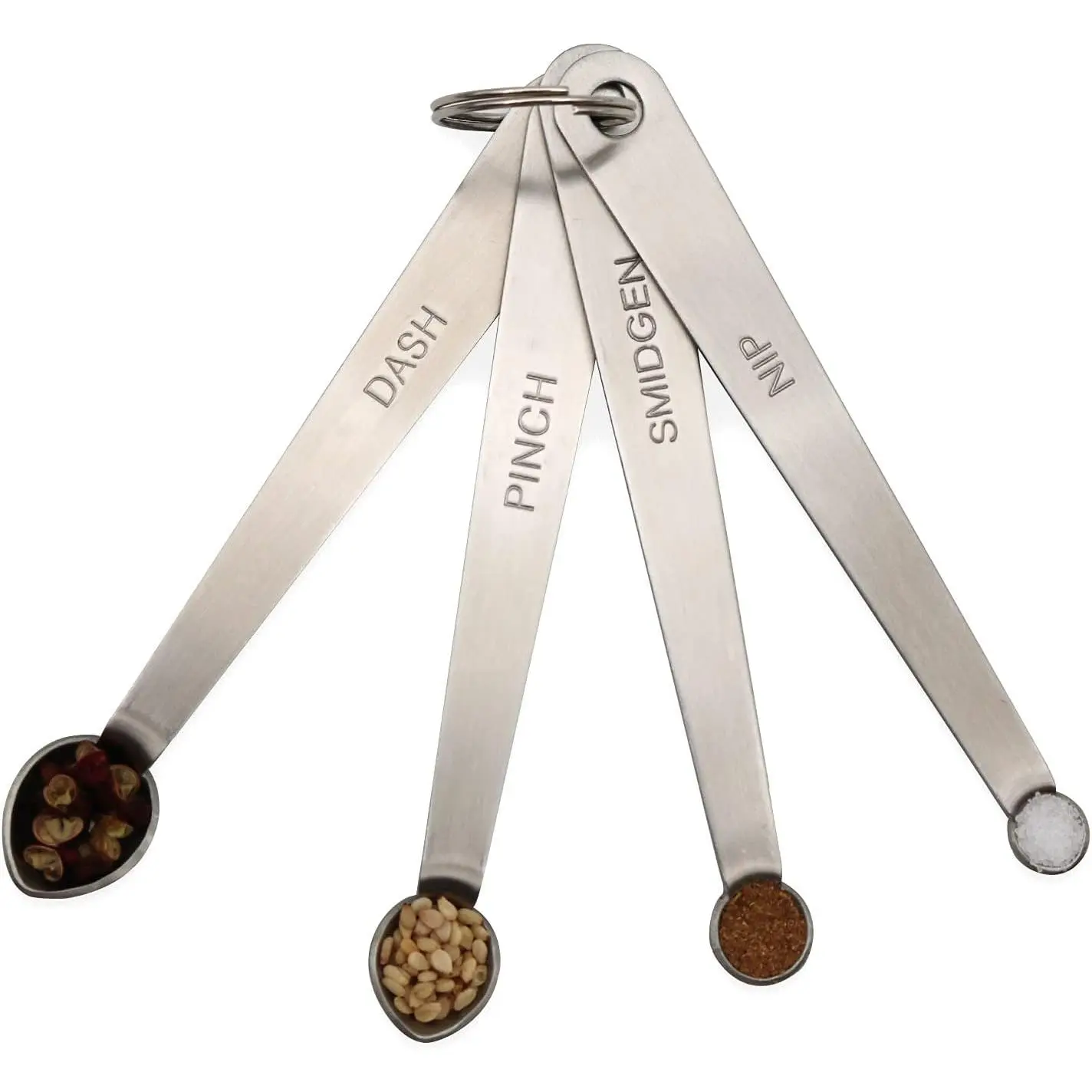 Stainless Steel Kitchen Utensils Mini Measuring Spoon Set - 1 Pack of 4 Small Teaspoons for Precise Measurement