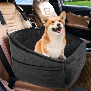 1pc Car Pet Safety Bed, Soft Plush Material, Secure Buckle, Storage Pouch, Washable Liner, Non-Slip Base, Ideal for Small Dogs and Cats