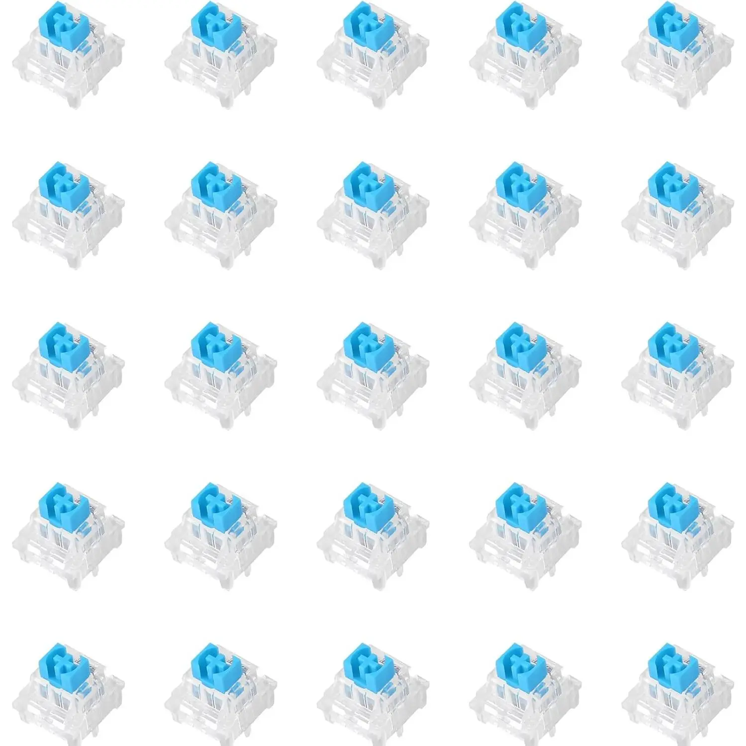 25 count Mechanical Keyboard 3 Pin 50gf Blue  Keycap  Part Compatible with  MX Style Mechanical Keyboard  Configurations