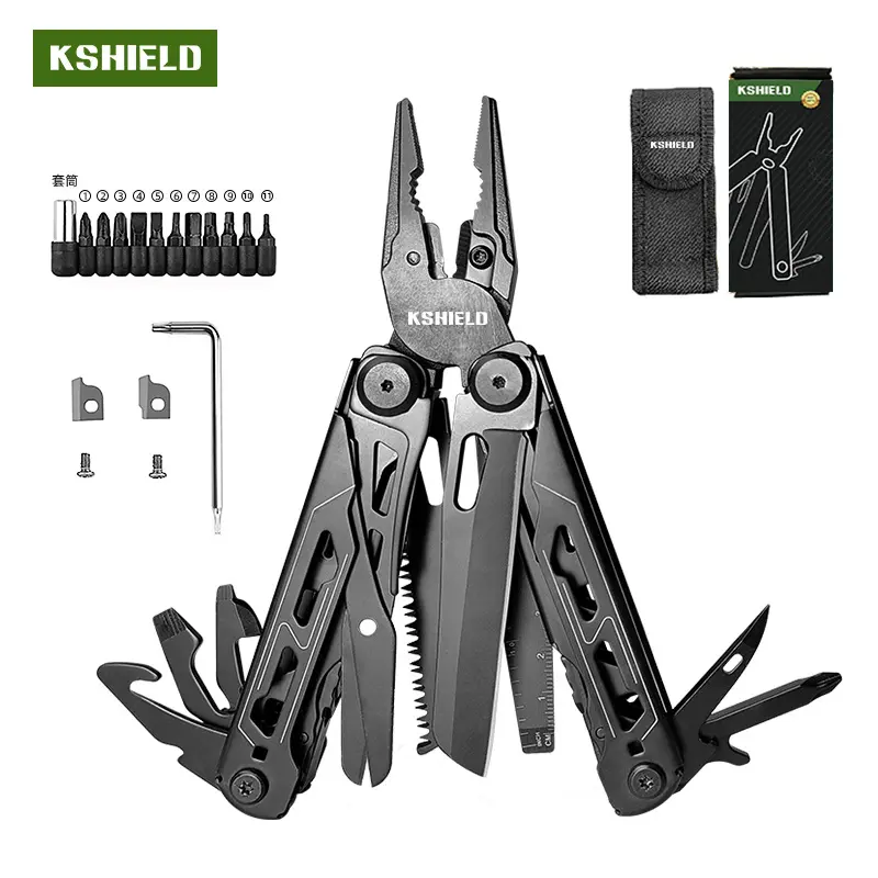 28-in-1 Cast Steel Multifunctional Outdoor Pliers - Folding Tactical Tool for Camping, Sports Activities (Ideal for Camping, Outdoor Users)
