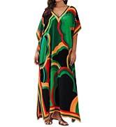 Kaftan Dresses for Women Plus Size Bathing Suit Cover up Vneck Batwing Dress Loose fit Moroccan Caftan mumu Dresses