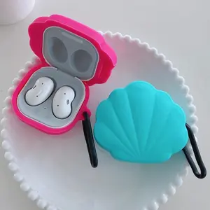 3D Colorful Shell Headphone Case For Samsung Galaxy Buds Live Buds FE Buds 2 Pro Seashell Soft Silicone Earphone Protector Cover