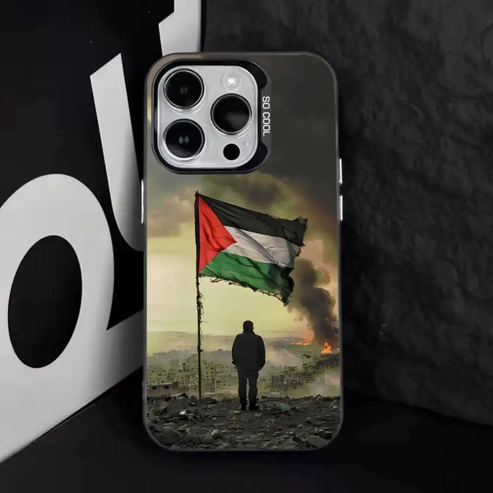 Country P-Palestine-es-F-Flag MAP Phone Case For iPhone 17 Air 16 15 14 13 12 11 Pro Max Plus and Samsung S26 S25 S24 S23 S22 Plus Ultra Anti Fall Black Matte Hard