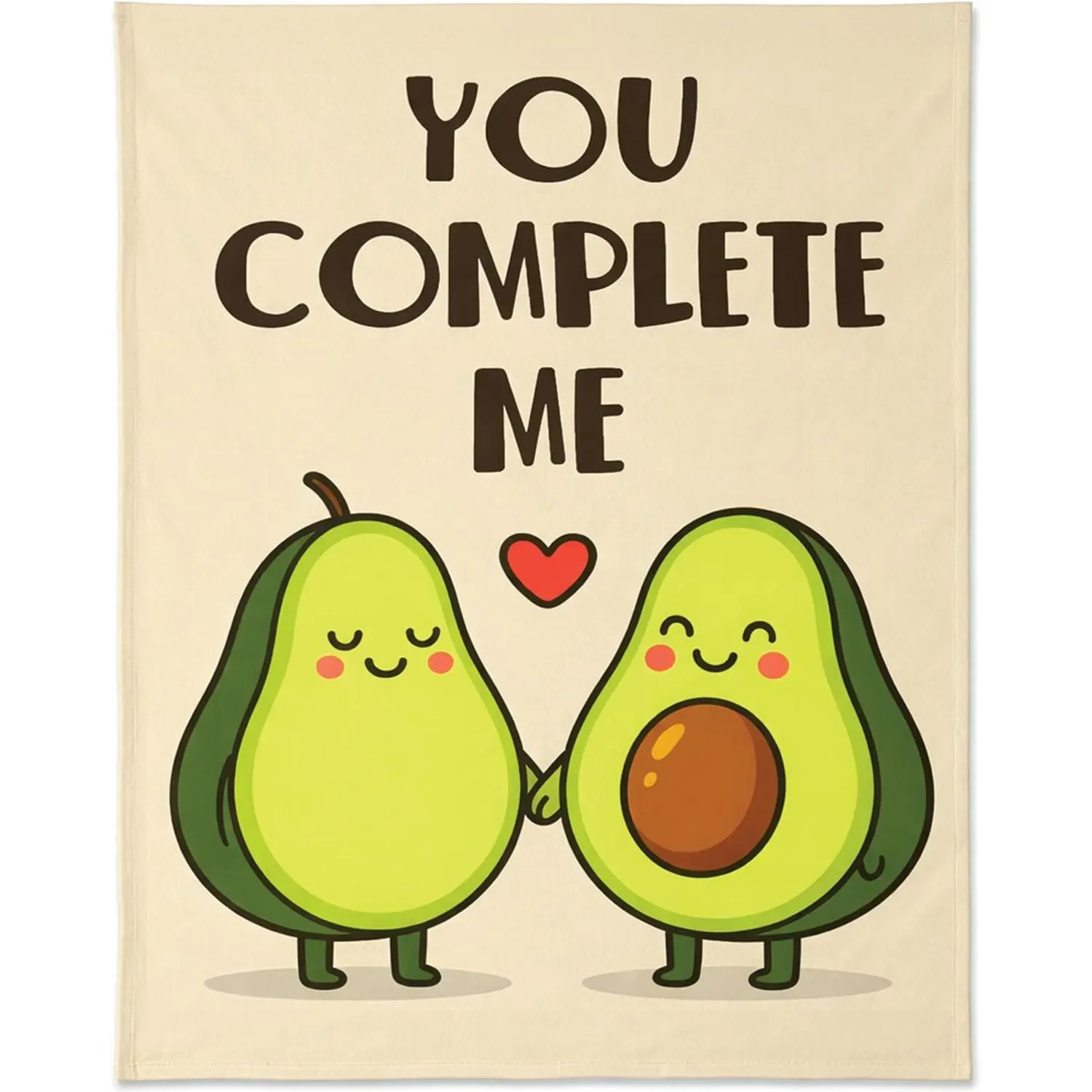 Avocado Blanket for Couples 50x60 - Funny Novelty Fleece Throw for Valentines, Anniversary, Wedding - Soft Romantic Gift for Boyfriend, Girlfriend, Wife, Husband - Warm Green Plush for Sofa
