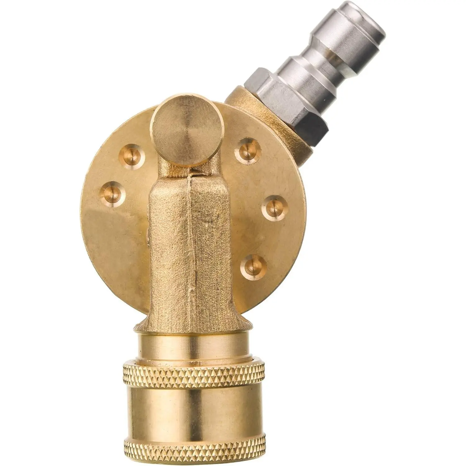 Pressure Washer Pivoting Coupler Gutter Cleaner Attachment, 1/4” Quick Connect, 240 Degree 7 Angles Power Washer Spray Nozzle, 4500 PSI