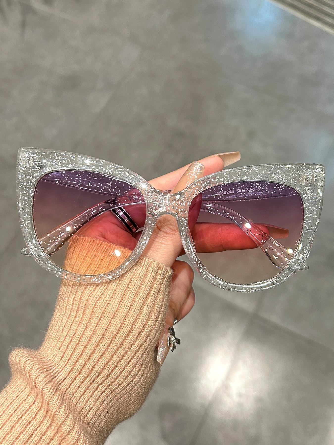 Unisex Simple Style Plain Color Leopard Pattern Cat Eye Sunglasses (1 Pair), Trendy Casual Sunglasses for Everyday Use, Fashion Accessories for Outdoor Activities