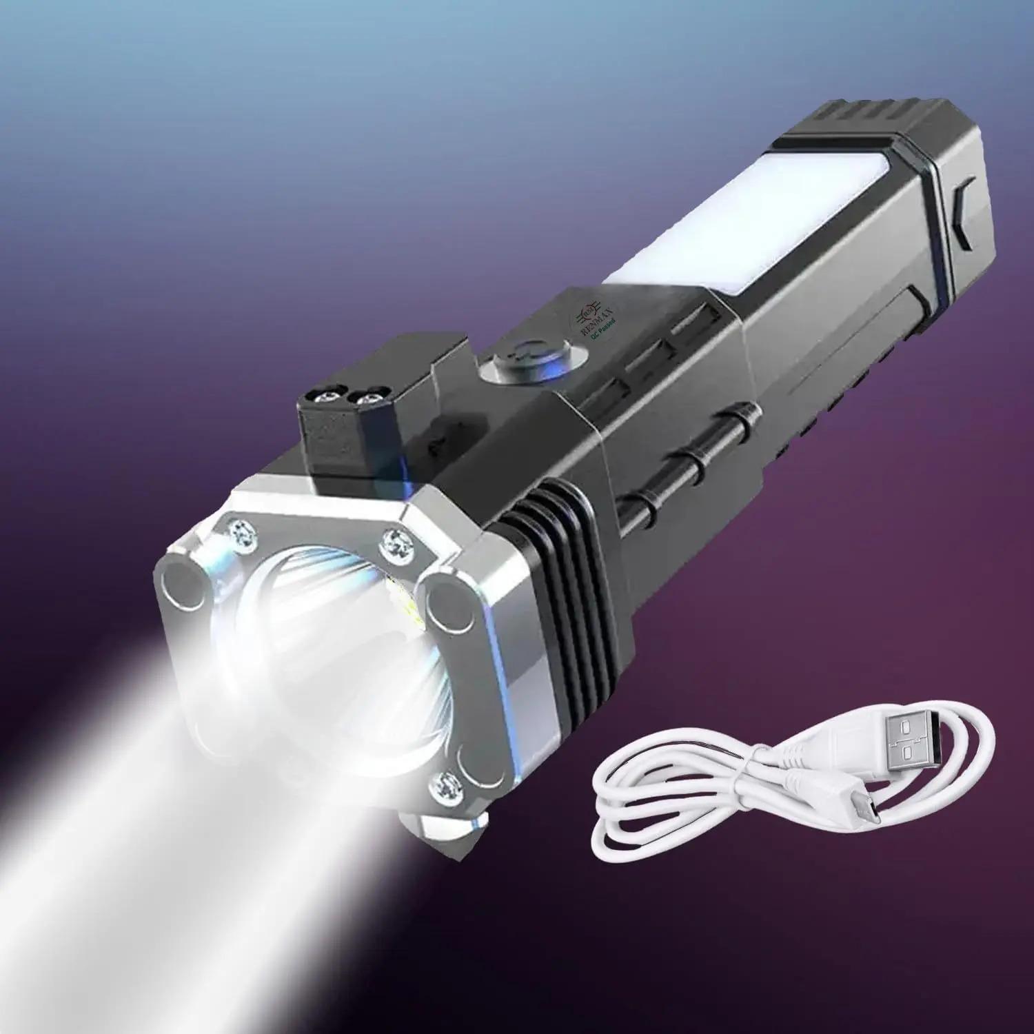 Multi-Function Car Safety Hammer Flashlight,Emergency Escape Tool with Window Breaker Seatbelt Cutter, Multi Function Torch Emer