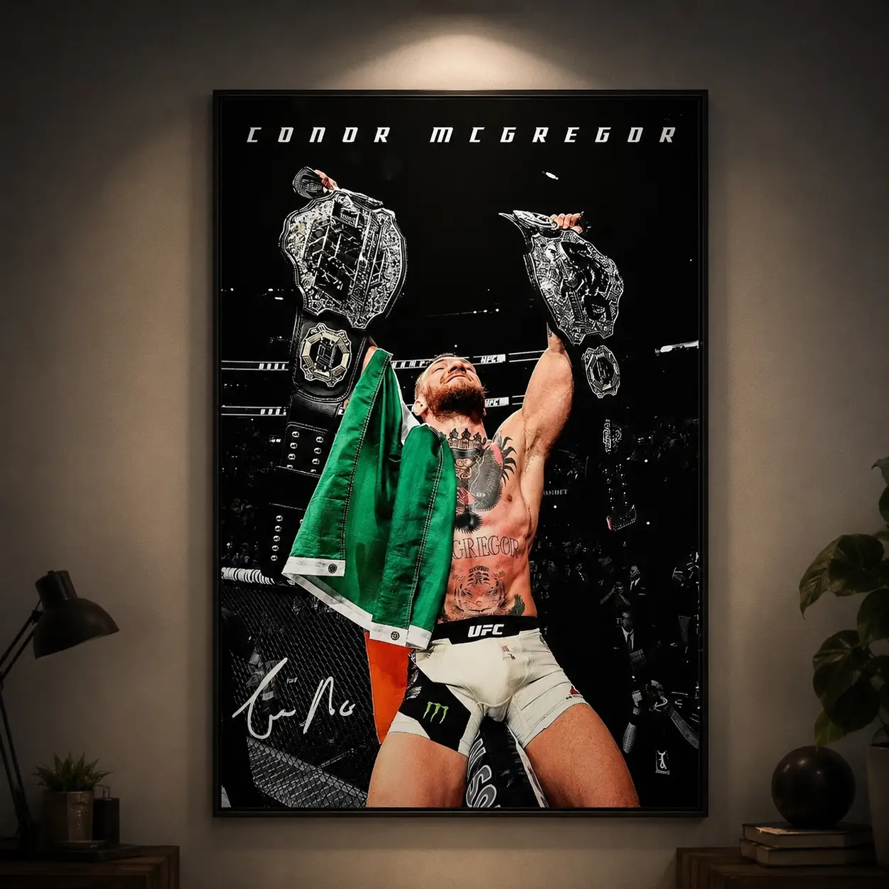 Conor McGregor Canvas Painting, Trendy Sports Wall Art, Funky Bedroom Bathroom Decor, Modern Fighter Portrait Poster, Athletic Inspired Canvas Print, Home Gym Office Room Decoration, Sports Fan Gift