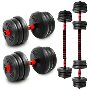 2026  Adjustable Dumbbells Set, Upgrade 44LBS Free Weight Set With Connecting Rod, 3 In 1 Dumbbell Set Used As Dumbbells, Barbell, Push Up Stand, Fitness Exercise For Home Gym Suitble Men/Women