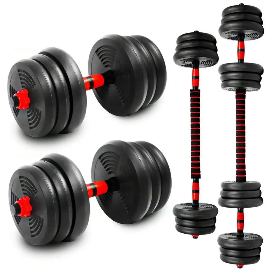 2026  Adjustable Dumbbells Set, Upgrade 44LBS Free Weight Set With Connecting Rod, 3 In 1 Dumbbell Set Used As Dumbbells, Barbell, Push Up Stand, Fitness Exercise For Home Gym Suitble Men/Women