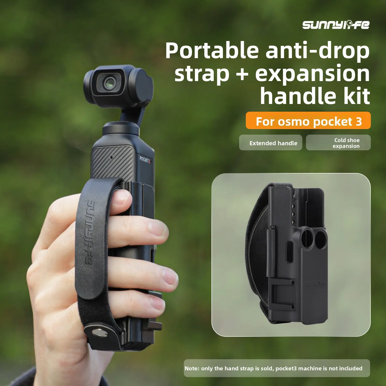 Sunnylife Pocket 4P/4/3 Portable Hand Strap Cold Shoe Expansion Protective Frame Extension Handle Accessory